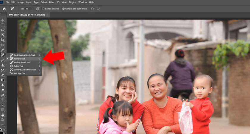 chọn Remove Tool