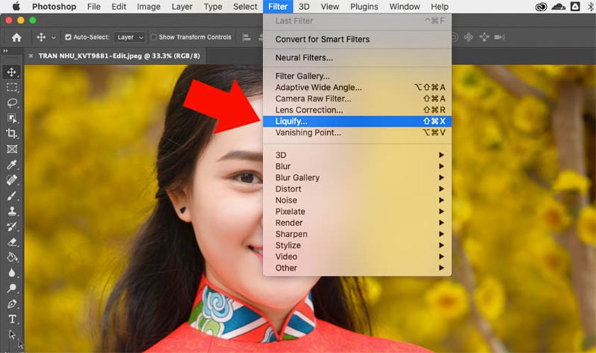 chọn Liquify