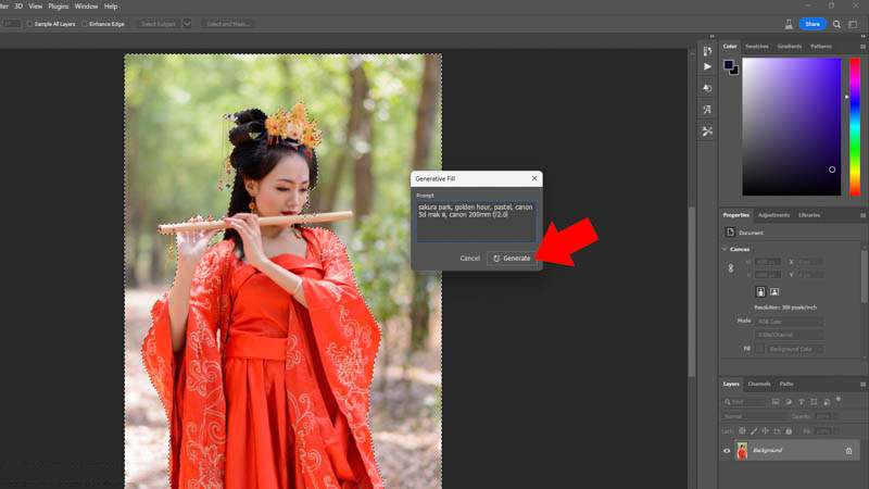 bạn hãy nhập mô tả chi tiết về phông nền cần thay đổi trong Photoshop