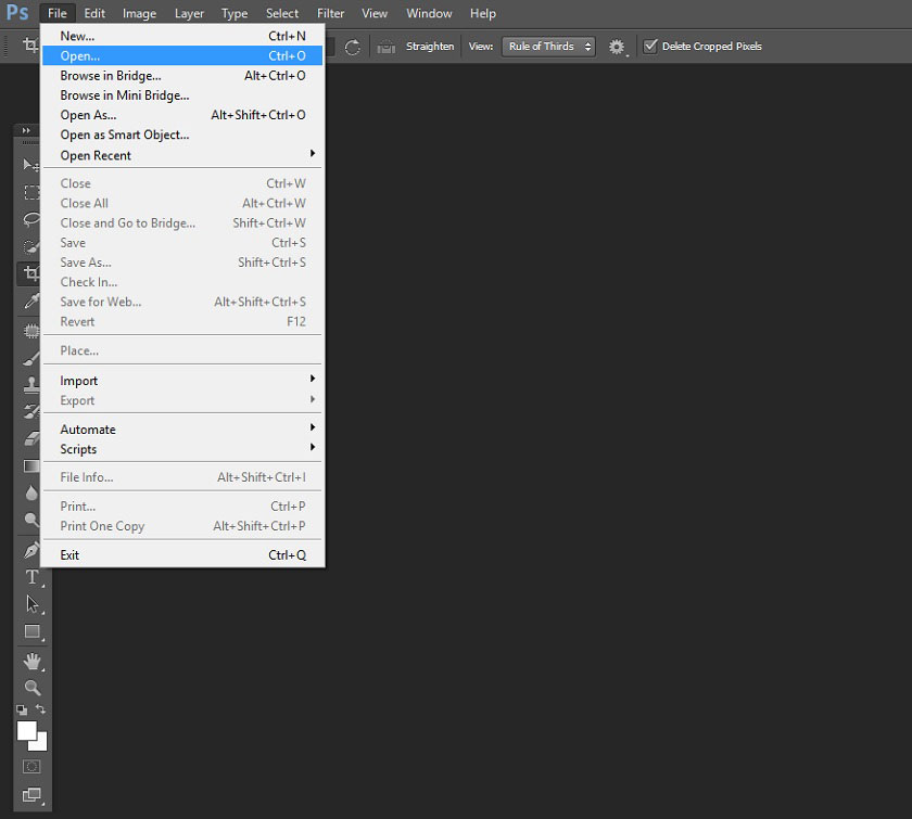 Mở bức ảnh cần thay áo trong Photoshop