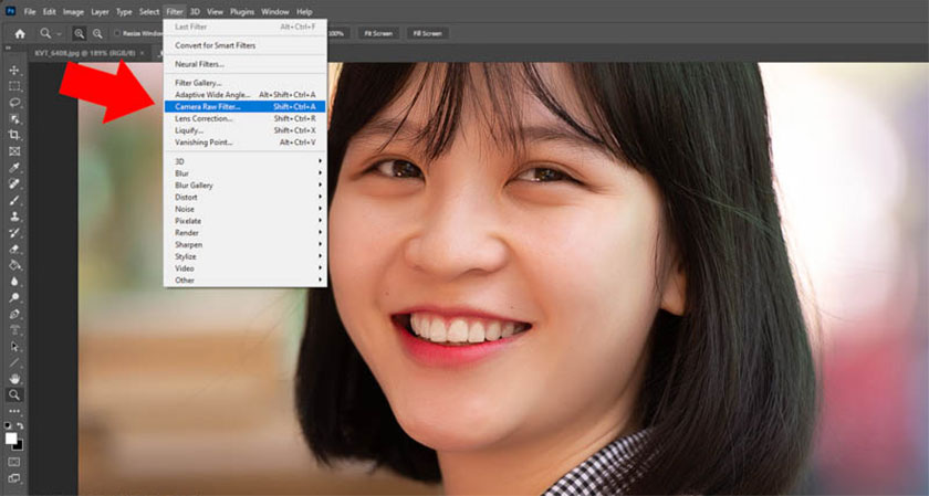 mở ảnh trong photoshop
