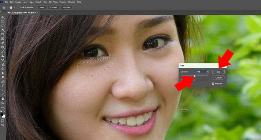 chọn Fade Path Selection hoặc nhấn phím tắt Shift+Ctrl+F