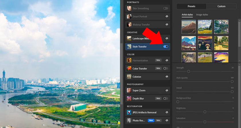 chọn tải Style Transfer