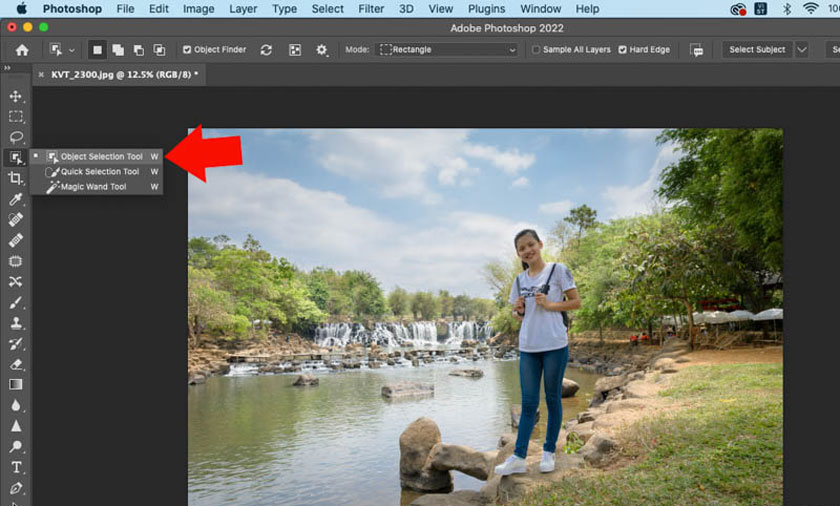 nhấn vào Object Selection Tool (W)