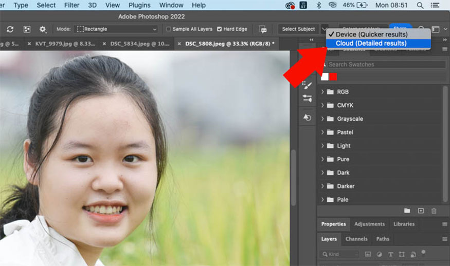 chọn công cụ Object Selection Tool hoặc phím tắt W