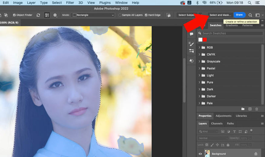 nhấn phím [ ] để nhằm thực hiện tăng giảm kích thước Brush