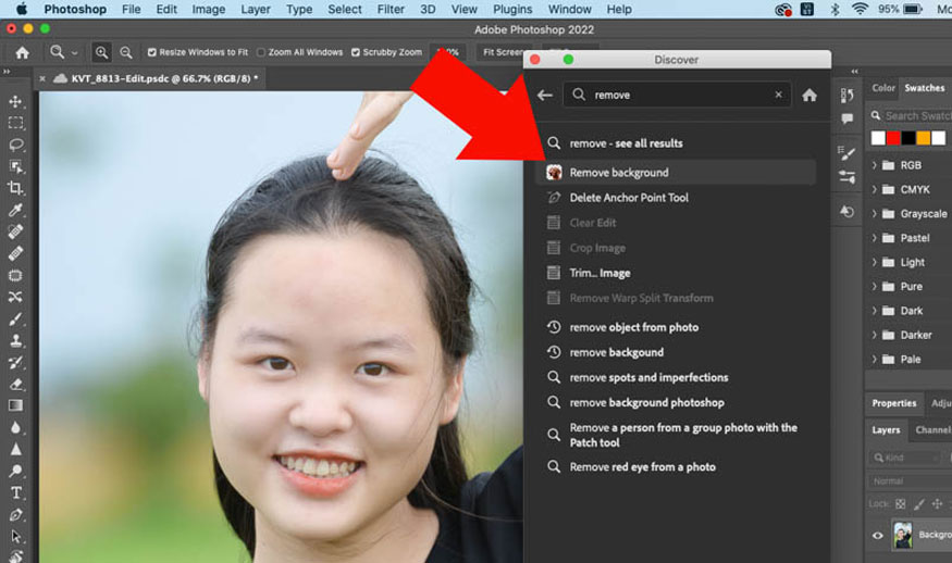 gõ Remove vào khung tìm kiếm và nhấn Enter