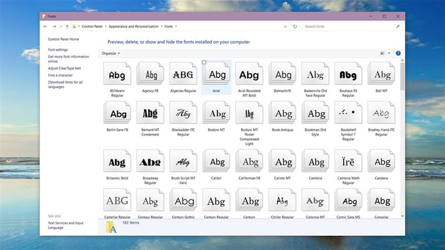 chọn Font Settings