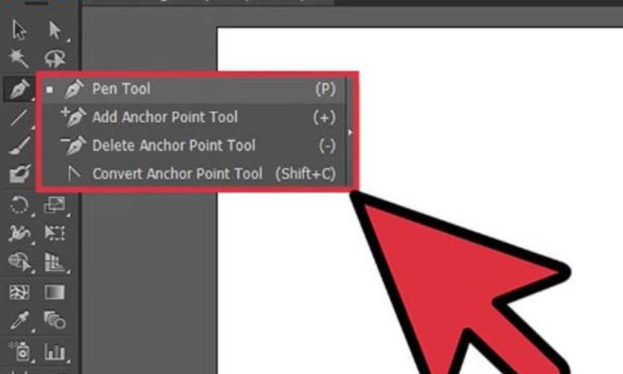 Chọn công cụ Pen Tool trên thanh công cụ