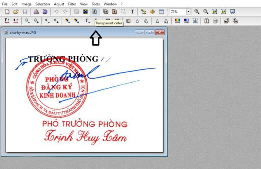 Mở hình ảnh chứa con dấu trong Photoshop