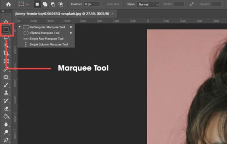 chọn chức năng Marquee Tool