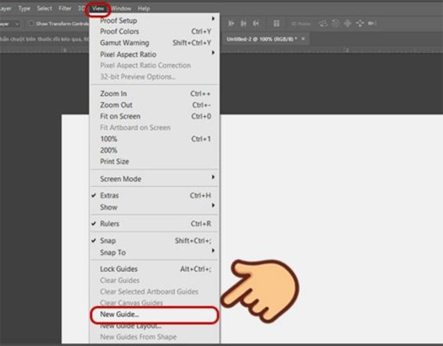 New Guide để thiết lập thông số đường gióng vừa tạo