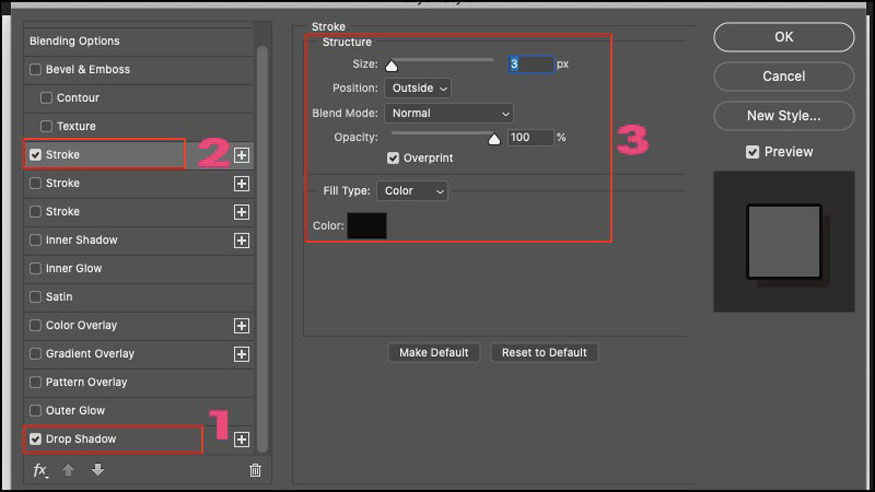Nhấn chuột phải vào layer text sau đó chọn Blending Option