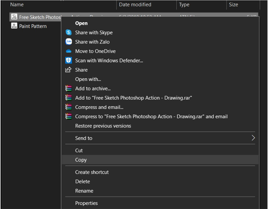 Copy file Action 