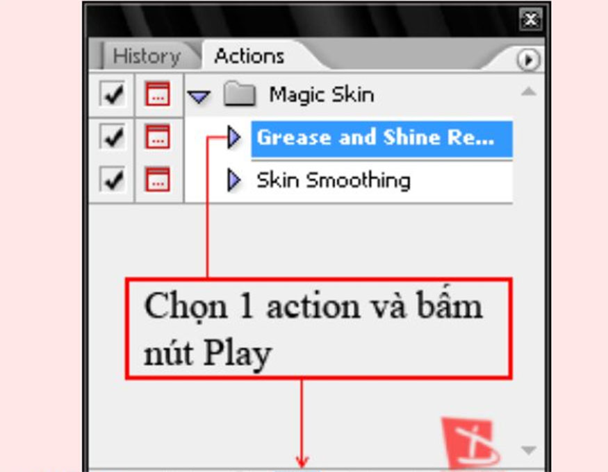 Chọn xong action