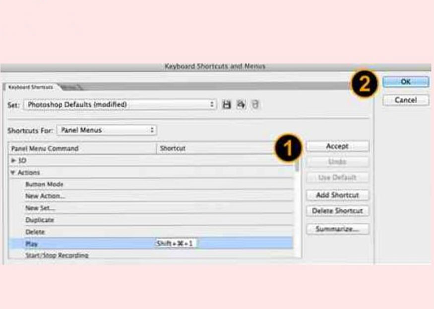 Nhập tên và chọn nhóm màu cho cửa sổ Action Options