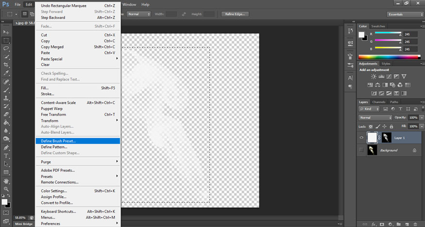Define Brush Preset 