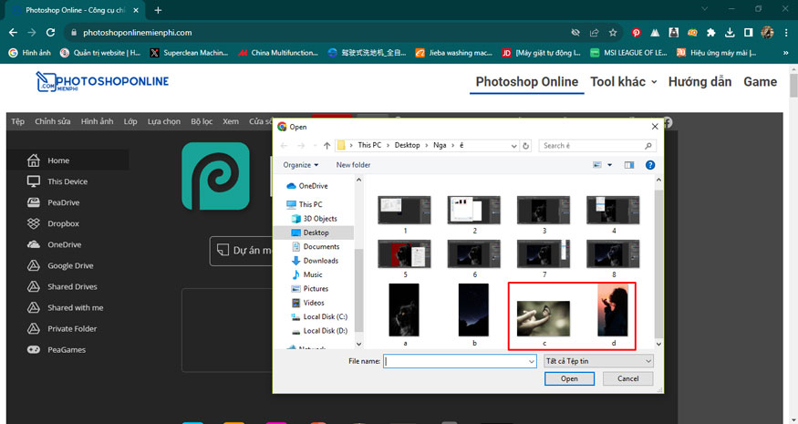 Truy cập vào photopea