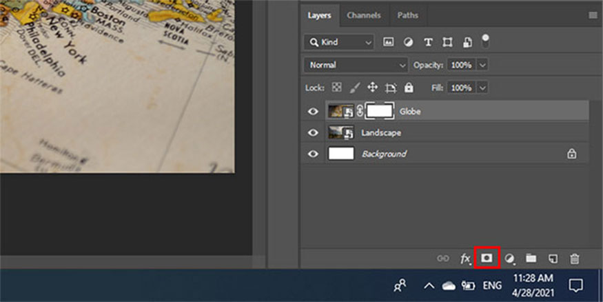 Nhấn Add layer mask 