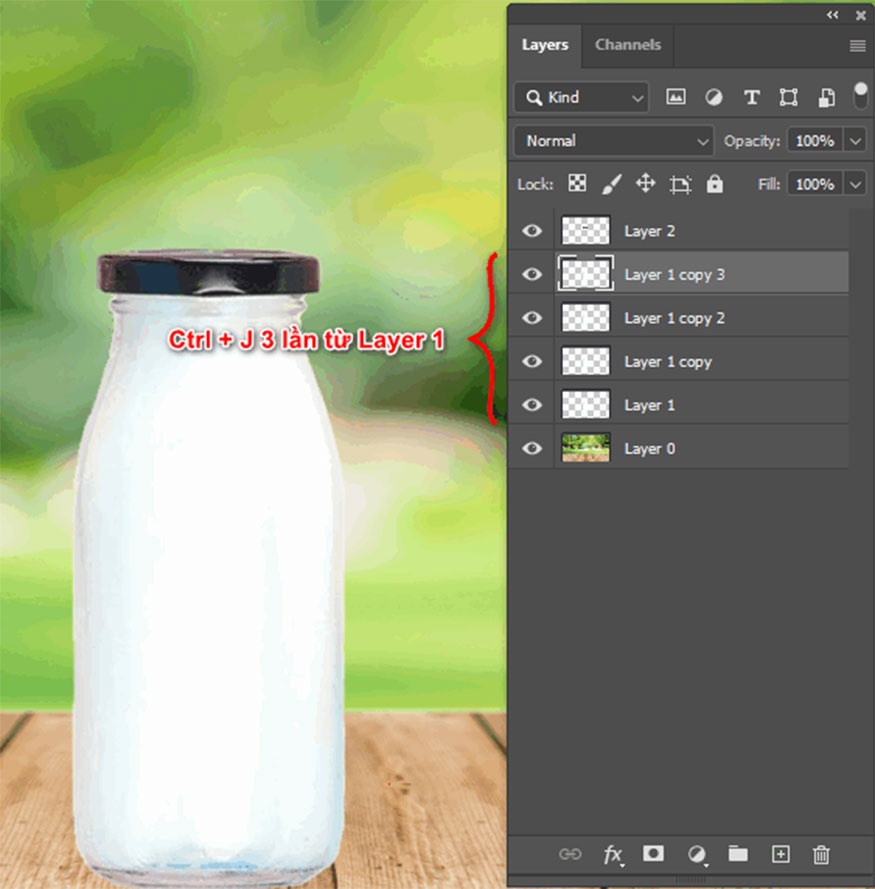 Copy Layer thân chai thủy tinh