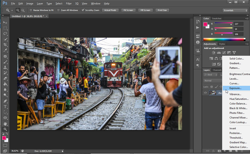 thêm Adjustment Layer cho layer