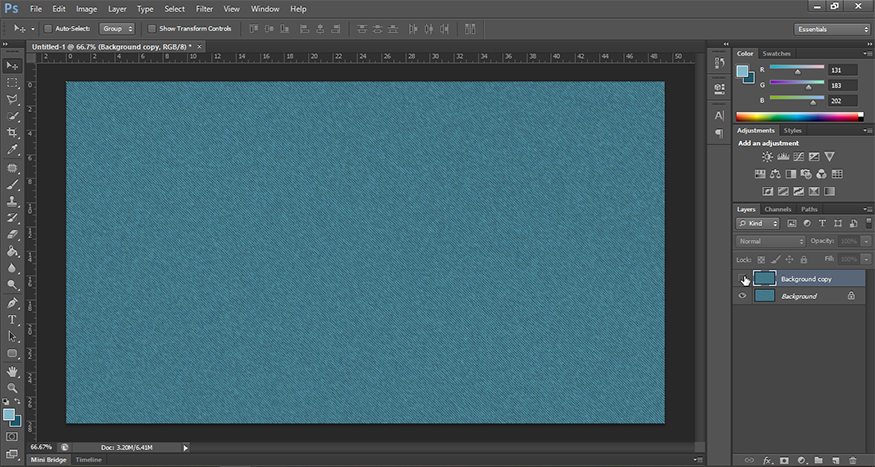 Nhấn tổ hợp Ctrl+J để nhân đôi Background layer