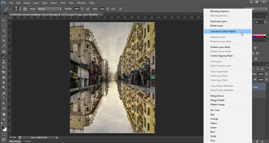  chọn Convert to Smart Object.