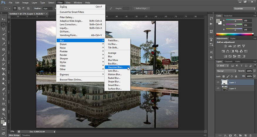 chọn Gaussian Blur.