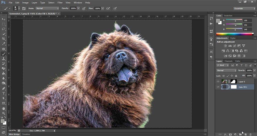 Kéo layer color fill xuống dưới cùng.