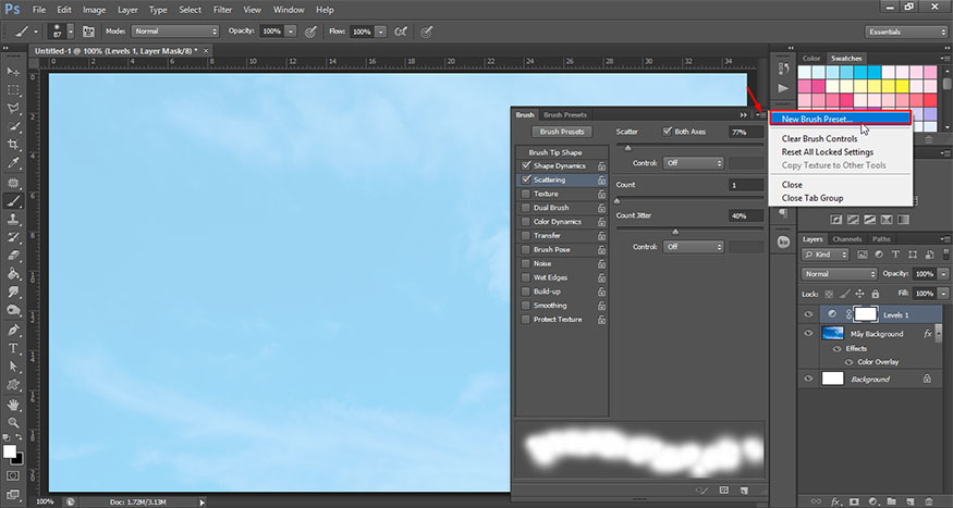 chọn New Brush Preset.