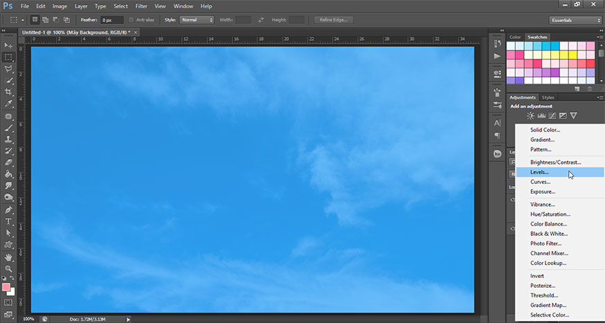 Create new fill or Adjustment layer