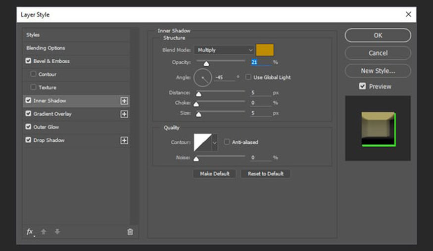 Tiếp tục chọn Gradient Overlay