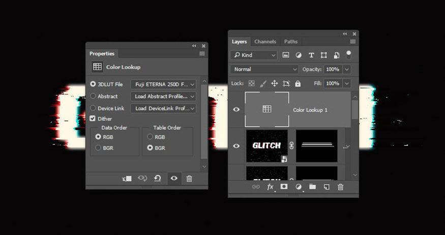 chọn Create new fill or adjustment layer trong bảng layer và chọn Color Lookup