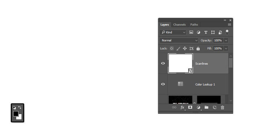 đặt tên là Scanlines và chuyển đổi nó thành Smart Object.