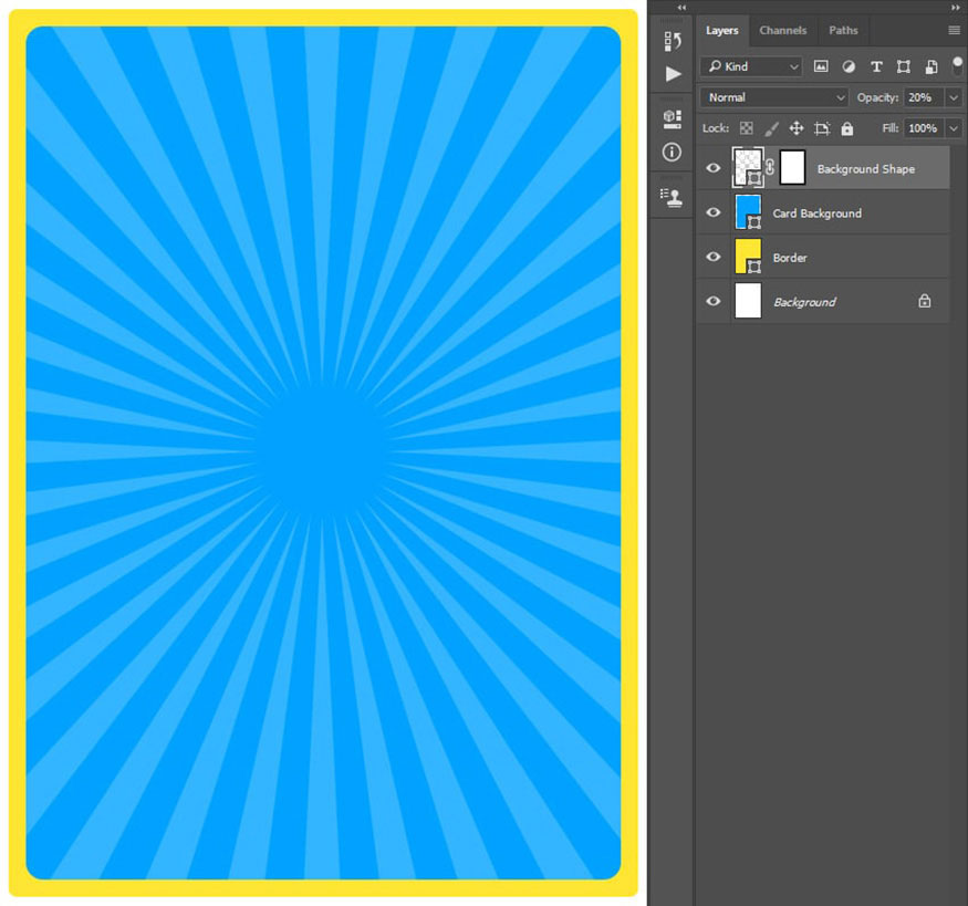 thay đổi Opacity của layer này thành 20%