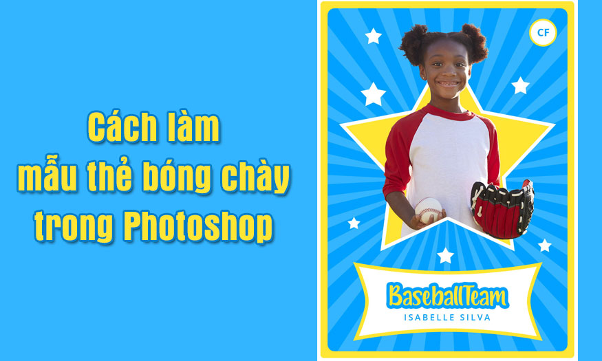 mẫu thẻ bóng chày trong Photoshop