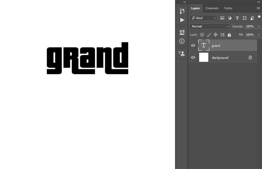 chọn Horizontal Type Tool (T)