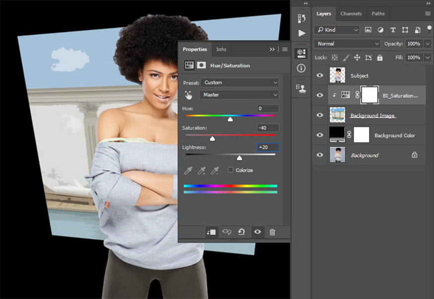 nhấn Ctrl+Alt+G để tạo clipping mask