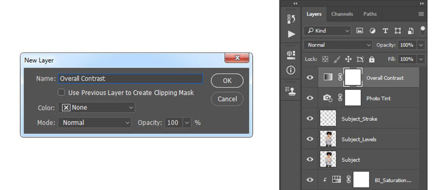 Gradient Map để tạo một gradient map adjustment layer mới