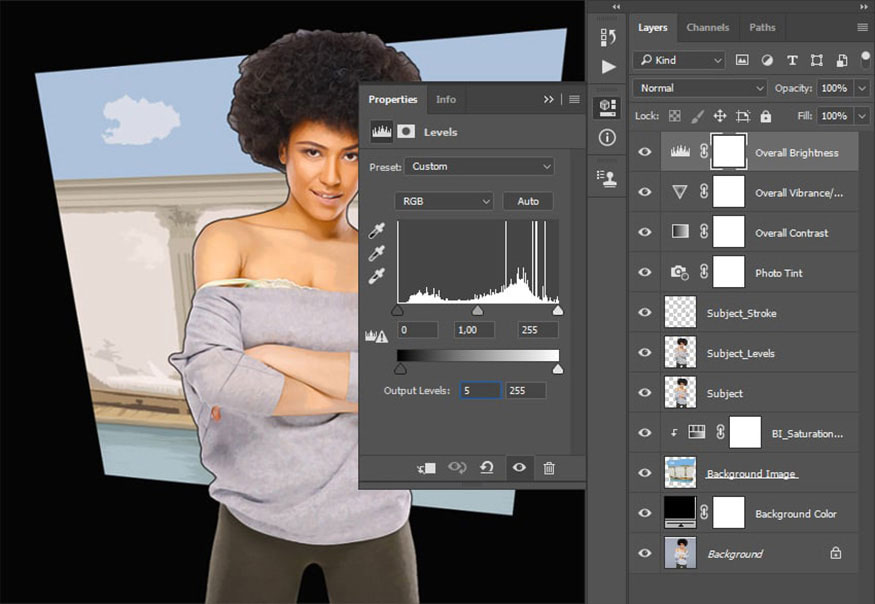Nhấp đúp chuột vào layer thumbnail trong bảng Properties 