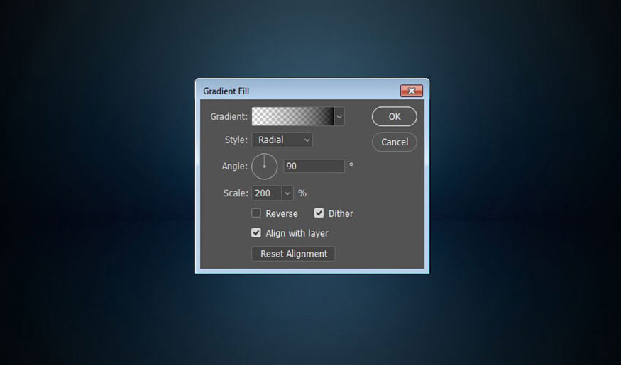 Thêm một layer Gradient fill