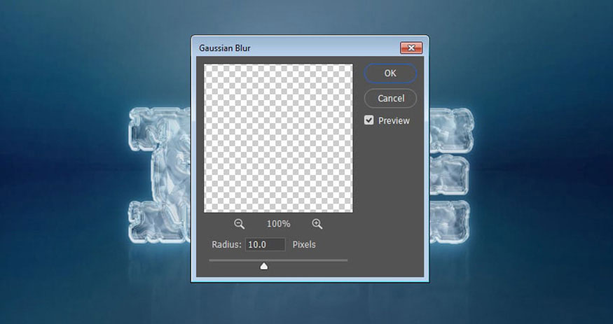 vào Filter => Blur => Gaussian Blur 