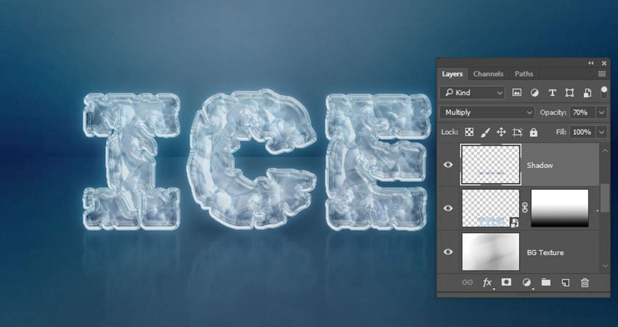 Hãy thay đổi Blend Mode của layer Shadow thành Multiply