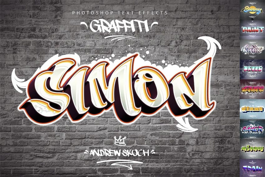 Hiệu ứng Graffiti Airbrush văn bản Photoshop 