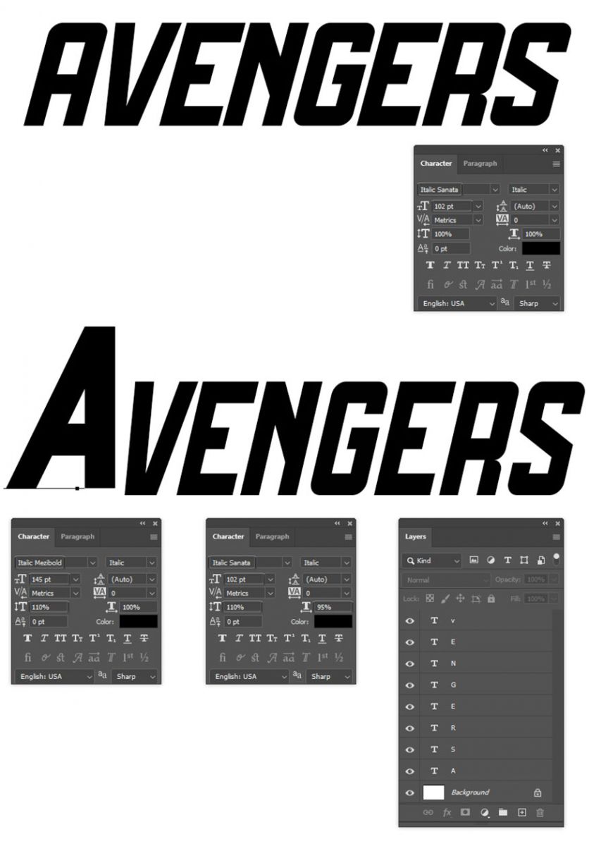 nhập văn bản AVENGERS