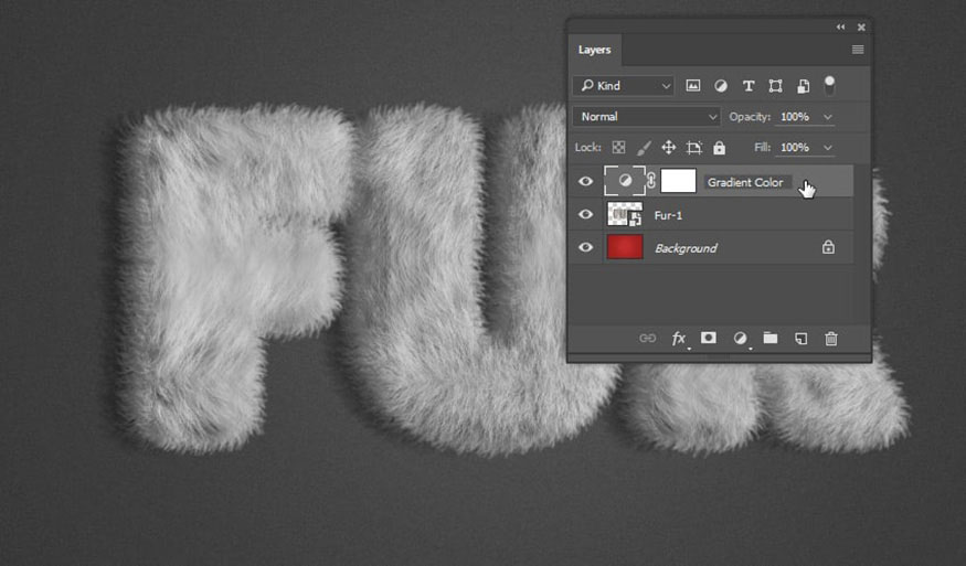 Đổi tên layer Gradient map 1 thành Gradient Color.