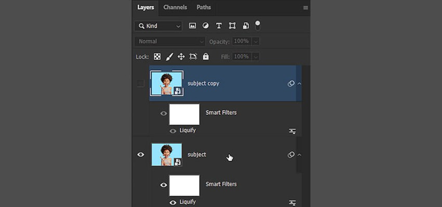  Tạo một bản sao của layer Smart Object hiện có