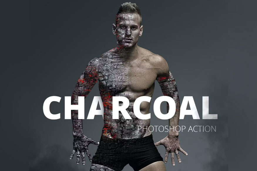 Charcoal Photoshop Action cho định dạng ABR, ATN, PAT