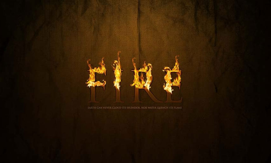 hiệu ứng chữ lửa trong photoshop