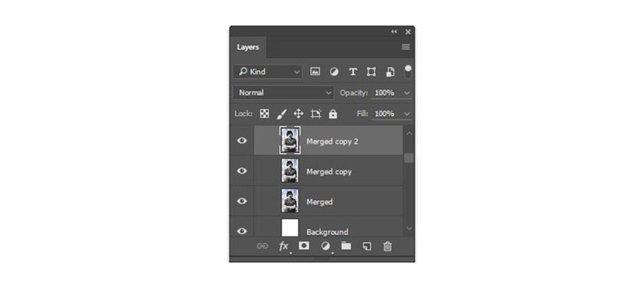 hợp nhất (Merge) các layer Glitch lại với nhau